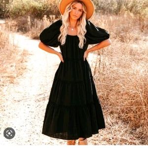 Vici Russet Puff Sleeve Dress